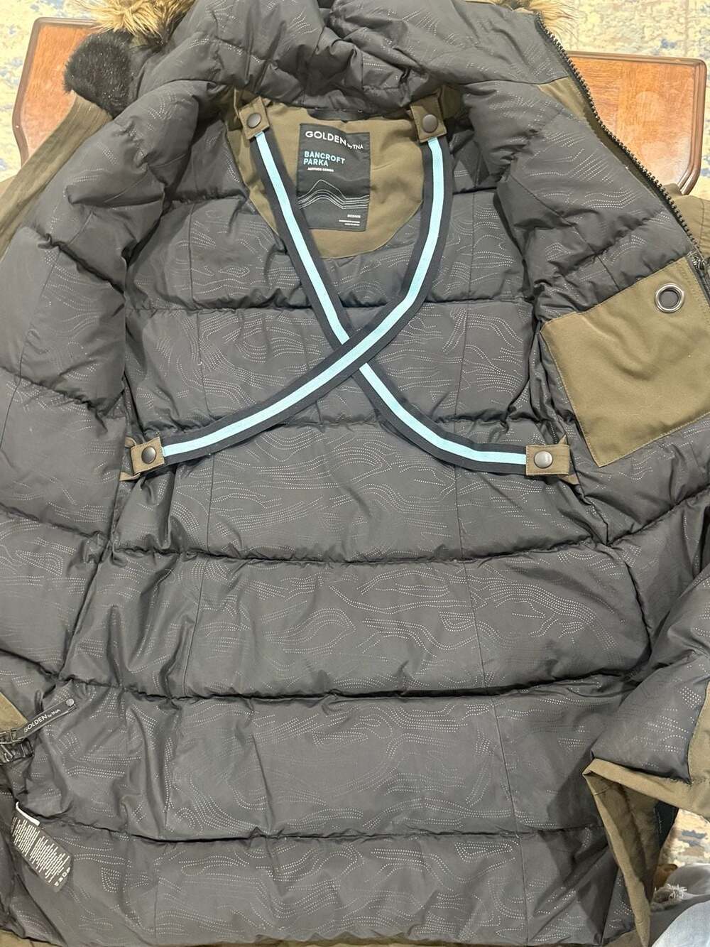 Golden by TNA Bancroft Parka Altitude Series Olive Green Down Coat Medium - Picture 7 of 16